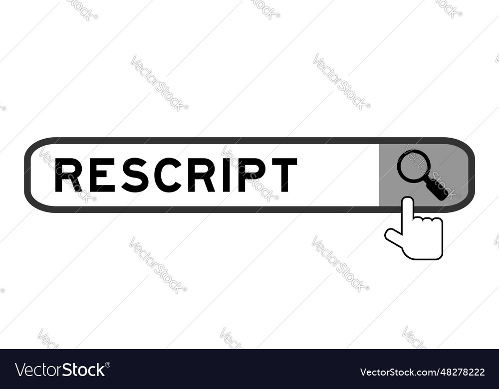 Search banner in word rescript with hand over