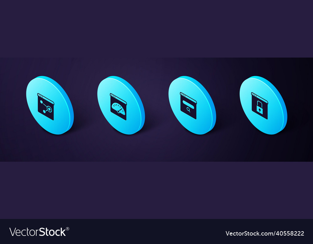 Set isometric secure your site with https ssl vector image Set isometric secure your site with https ssl