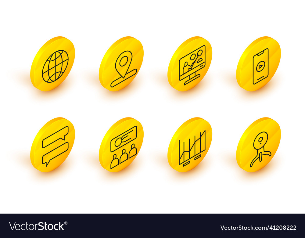 Set line web camera pie chart infographic vector image Set line web camera pie chart infographic