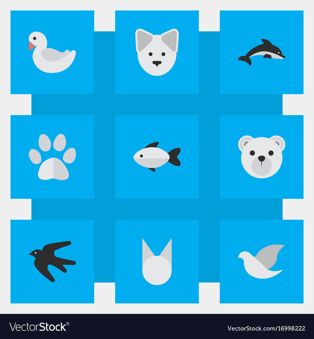 Set of simple zoo icons
