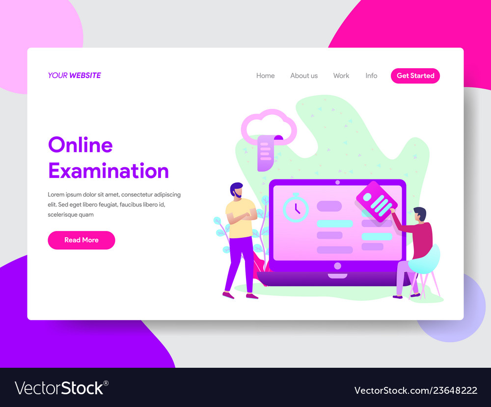 Student online examination concept Royalty Free Vector Image