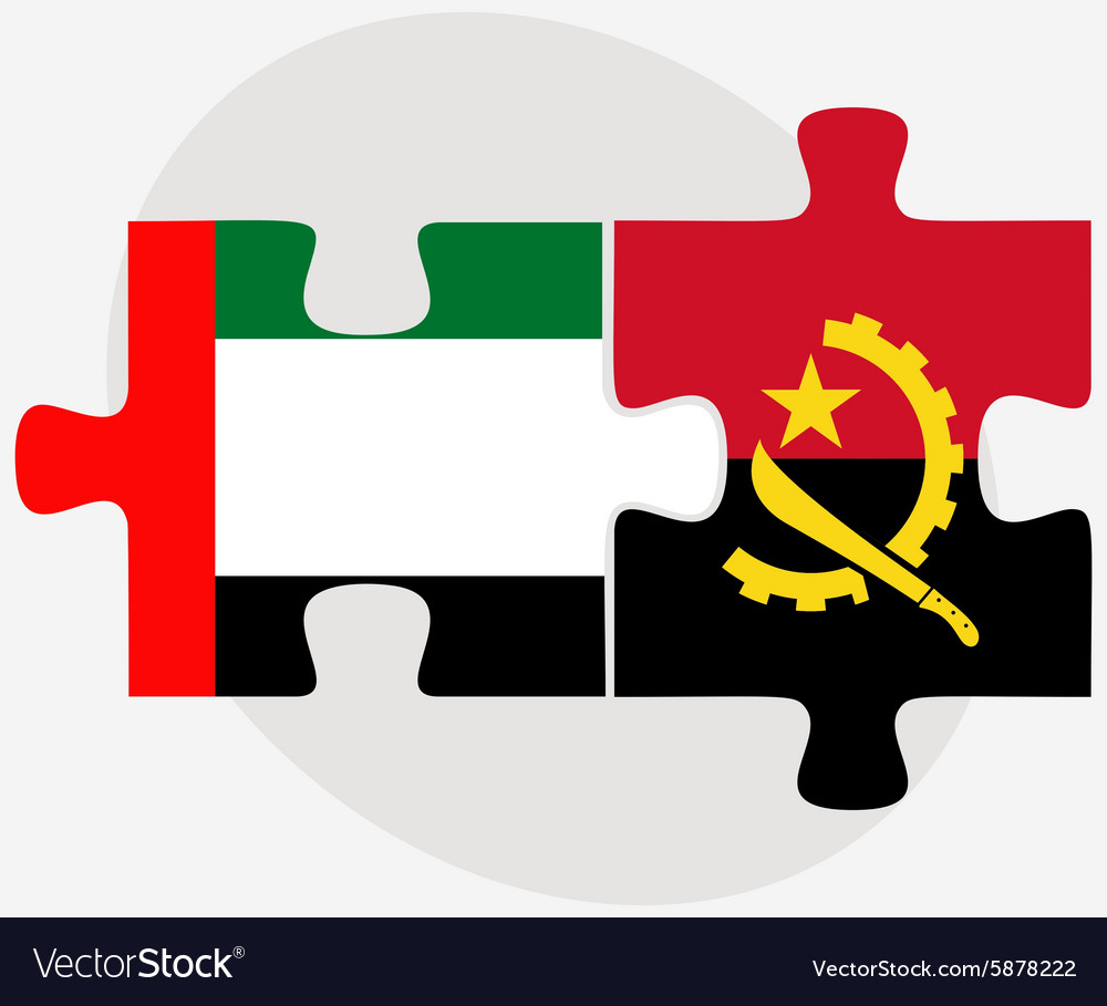 United arab emirates and angola flags Royalty Free Vector