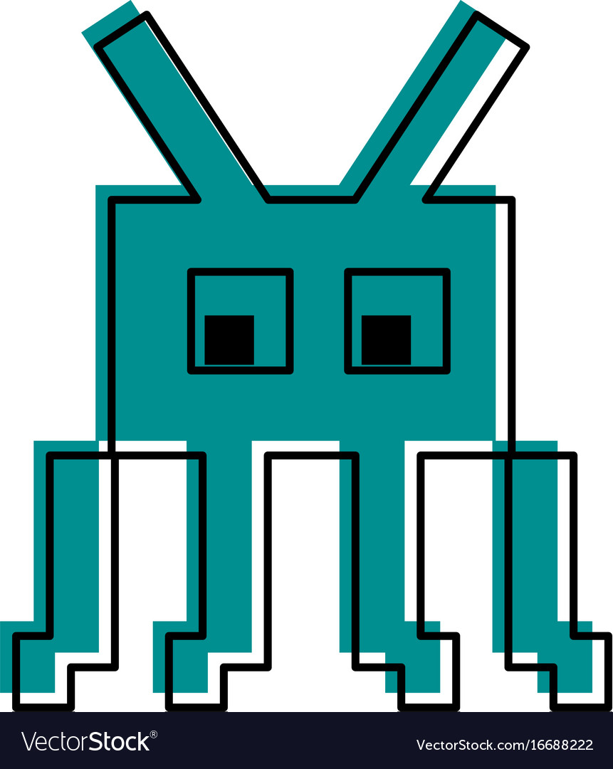 Videogame pixel character icon image