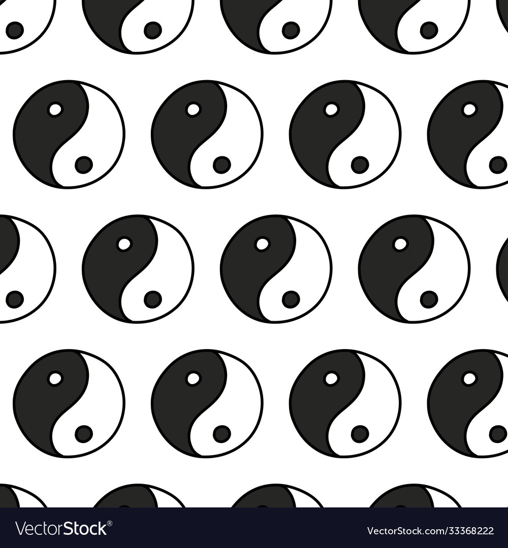 Yin Yang Seamless Pattern