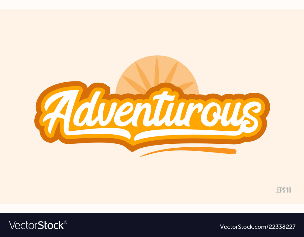 adventurous-orange-color-word-text-logo-icon-vector-image