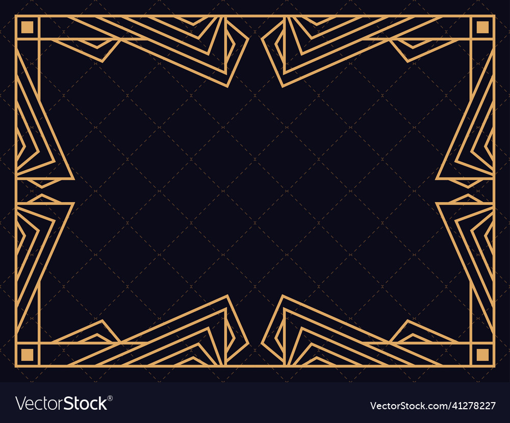 Art deco frame vintage linear border design Vector Image