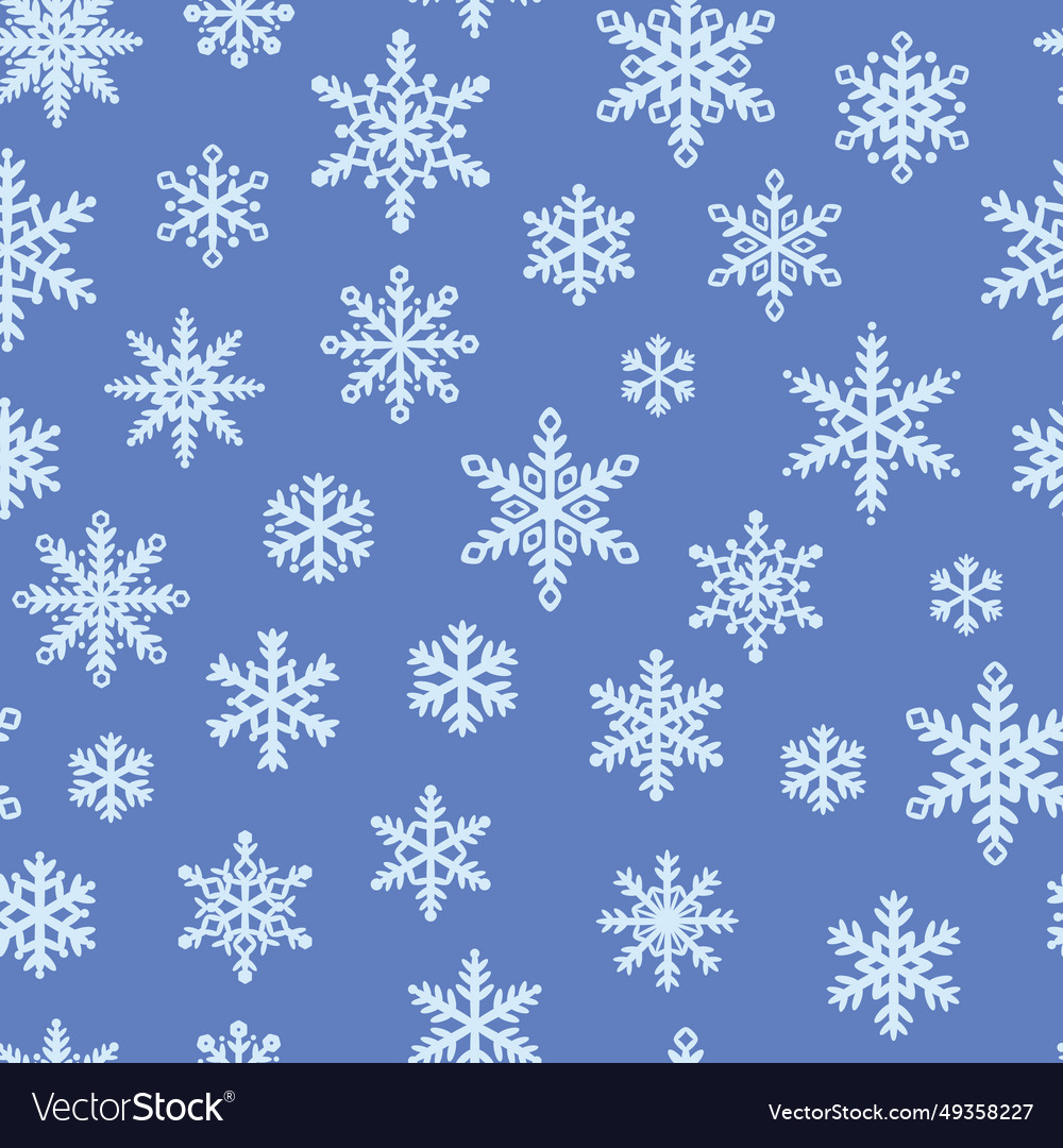 Blue snowflake seamless repeat pattern design