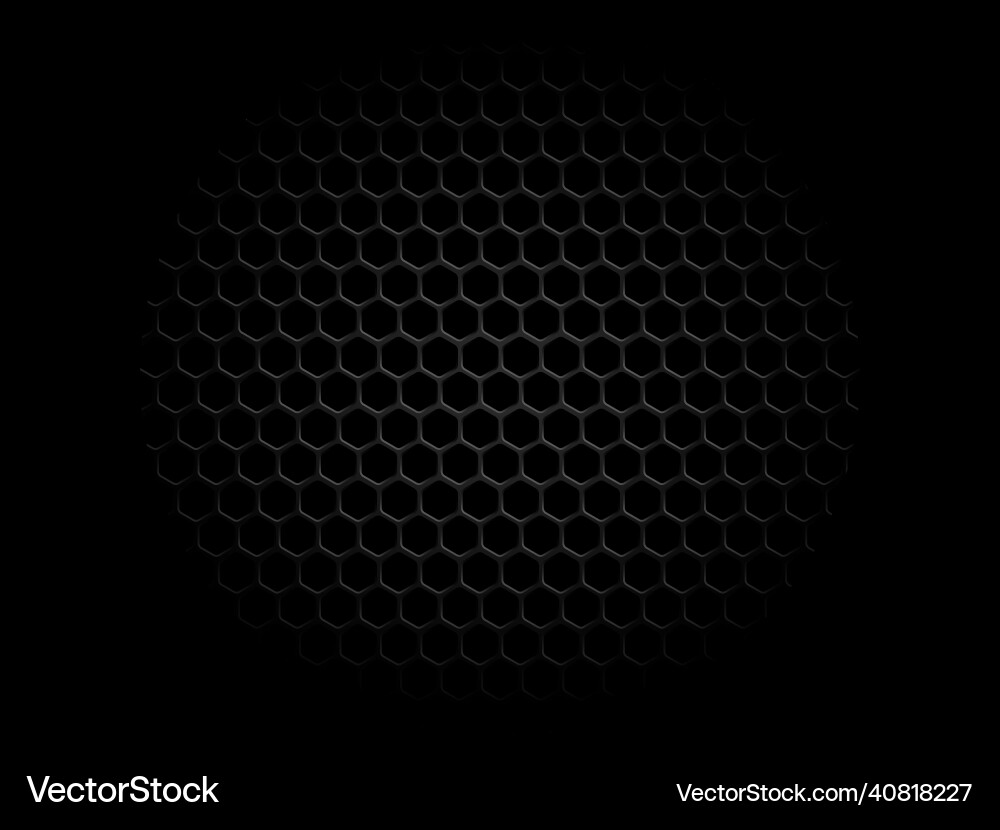 Carbon background 3d hexagonal pattern centered Vector Image