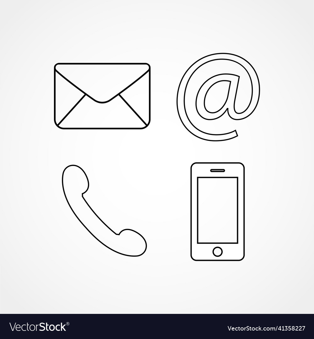 Contact line icons Vector Image Contact line icons