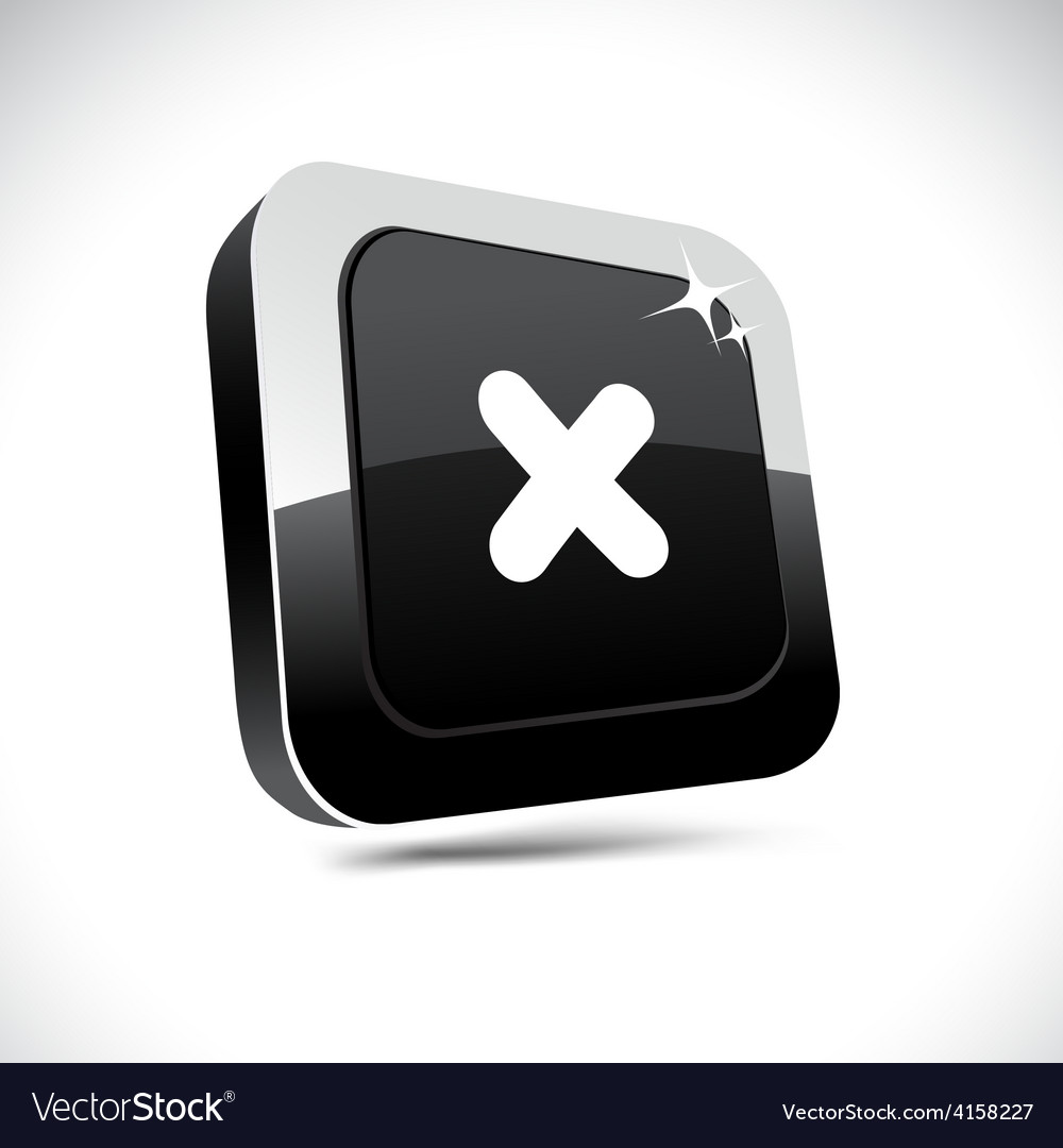 Cross 3d square button