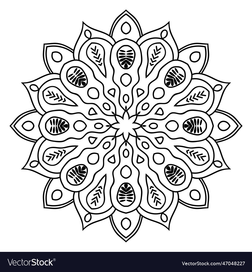 Cute mandala ornamental round doodle flower