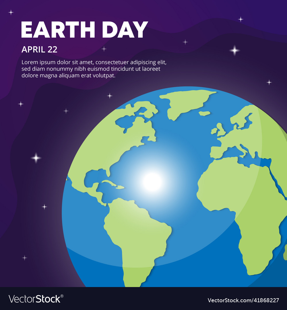 Earth day design with of and outer space