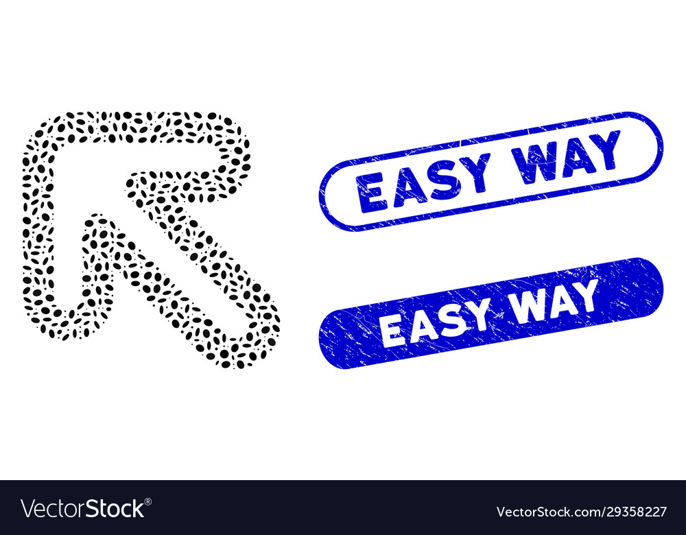 Elliptic mosaic left-up arrow with textured easy vector image Elliptic mosaic left-up arrow with textured easy
