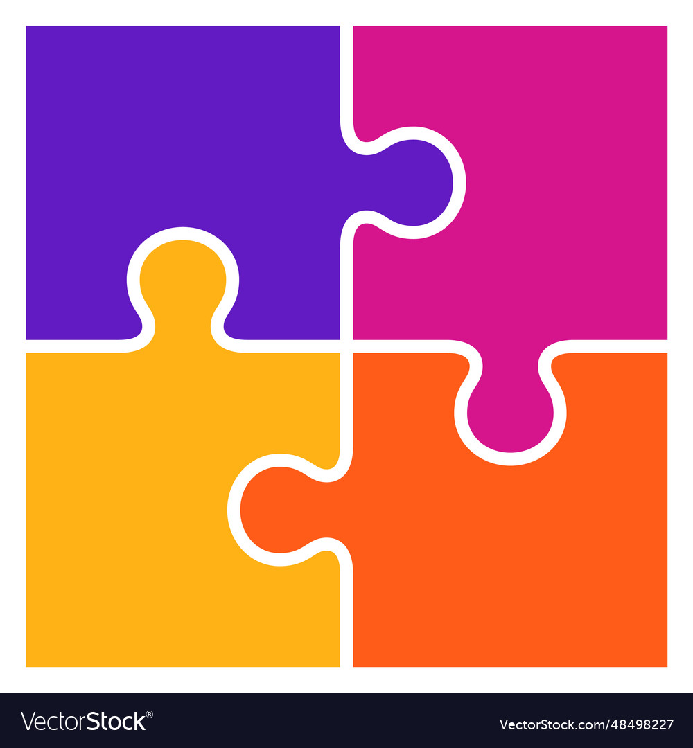 Vier Stichsägenstücke miteinander perfekt verbunden vector image Vier Stichsägenstücke miteinander perfekt verbunden