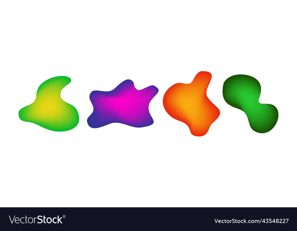 Gradient liquid blob shapes vector image Gradient liquid blob shapes