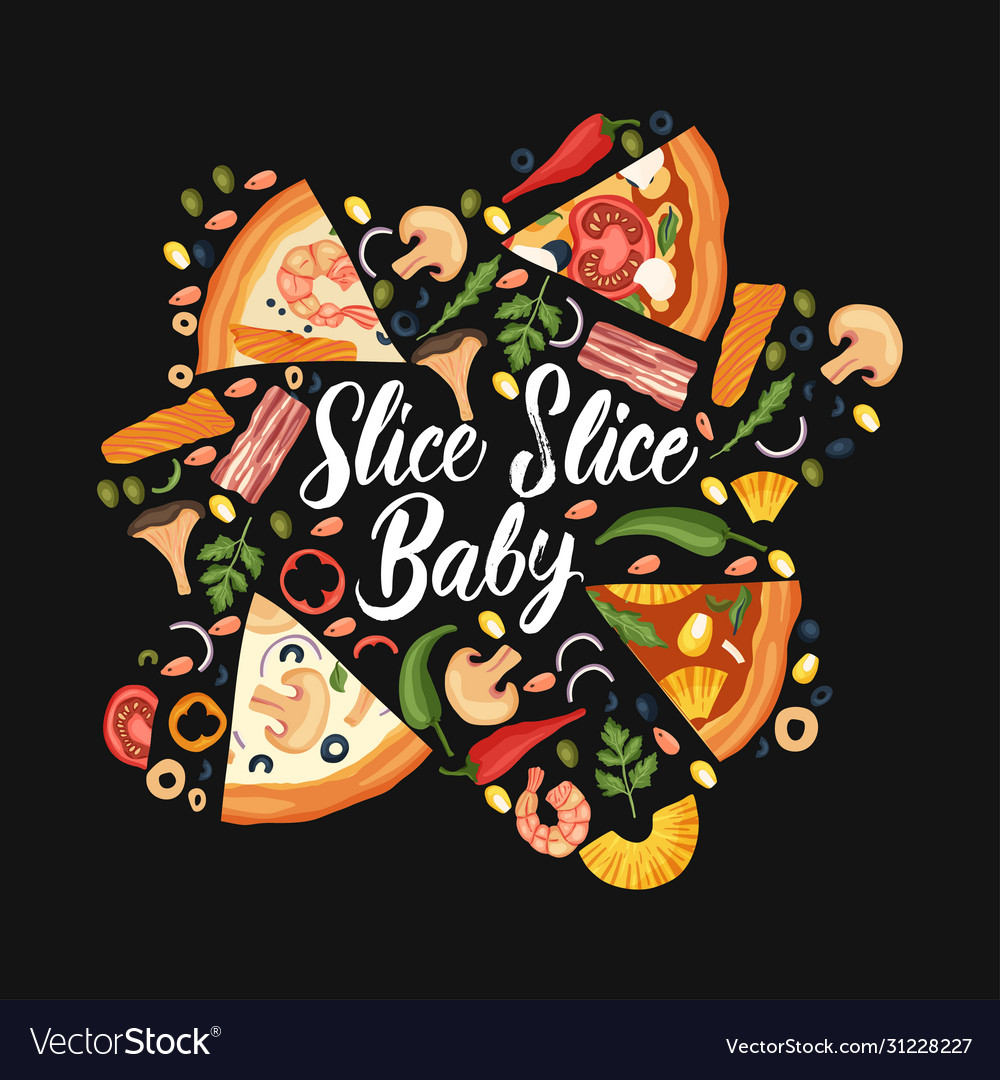 Lettering pizza Royalty Free Vector Image - VectorStock