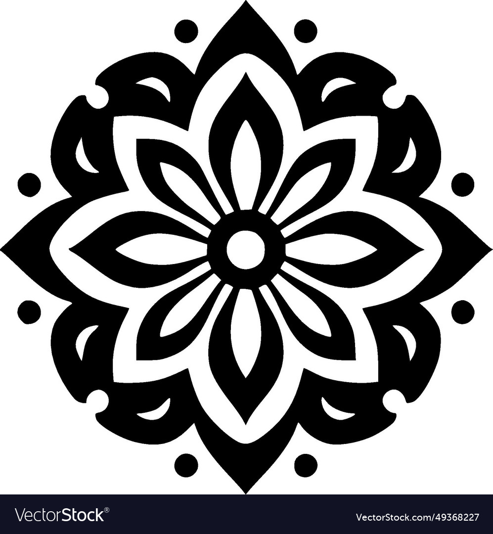 Mandala - minimalistisches und flaches Logo