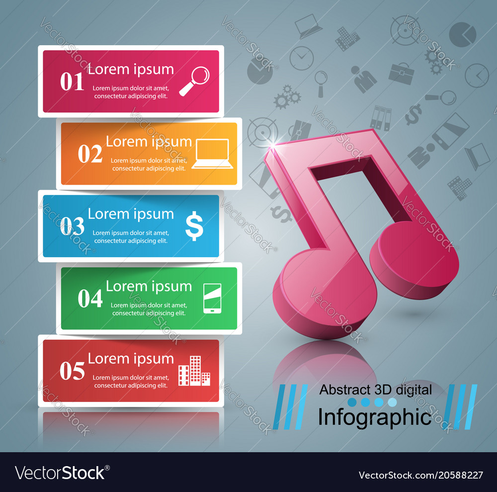 music infographic treble clef