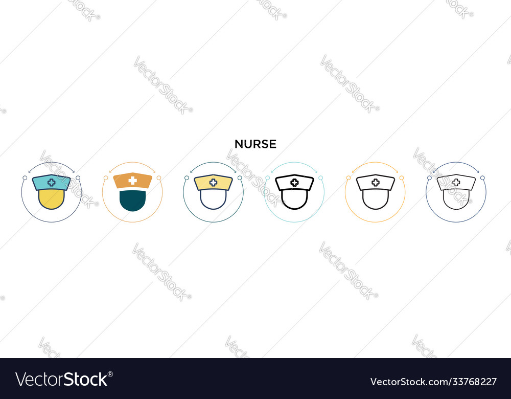 Nurse icon in filled thin line outline and stroke