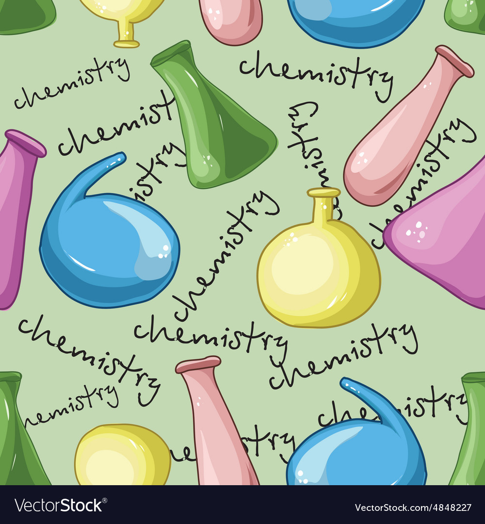 Pattern with flasks and test tubes
