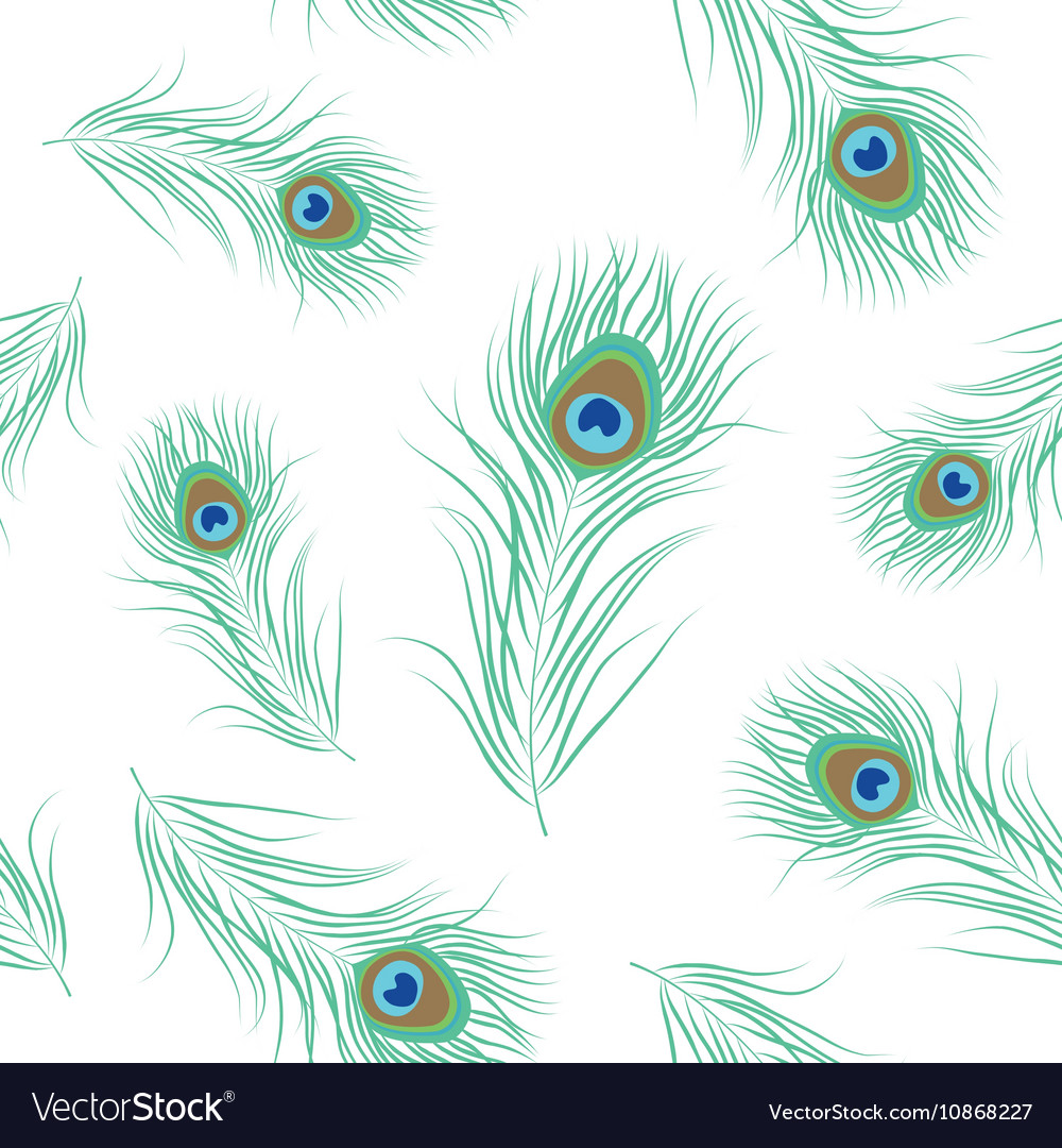 Download Peacock feather seamless pattern Royalty Free Vector Image