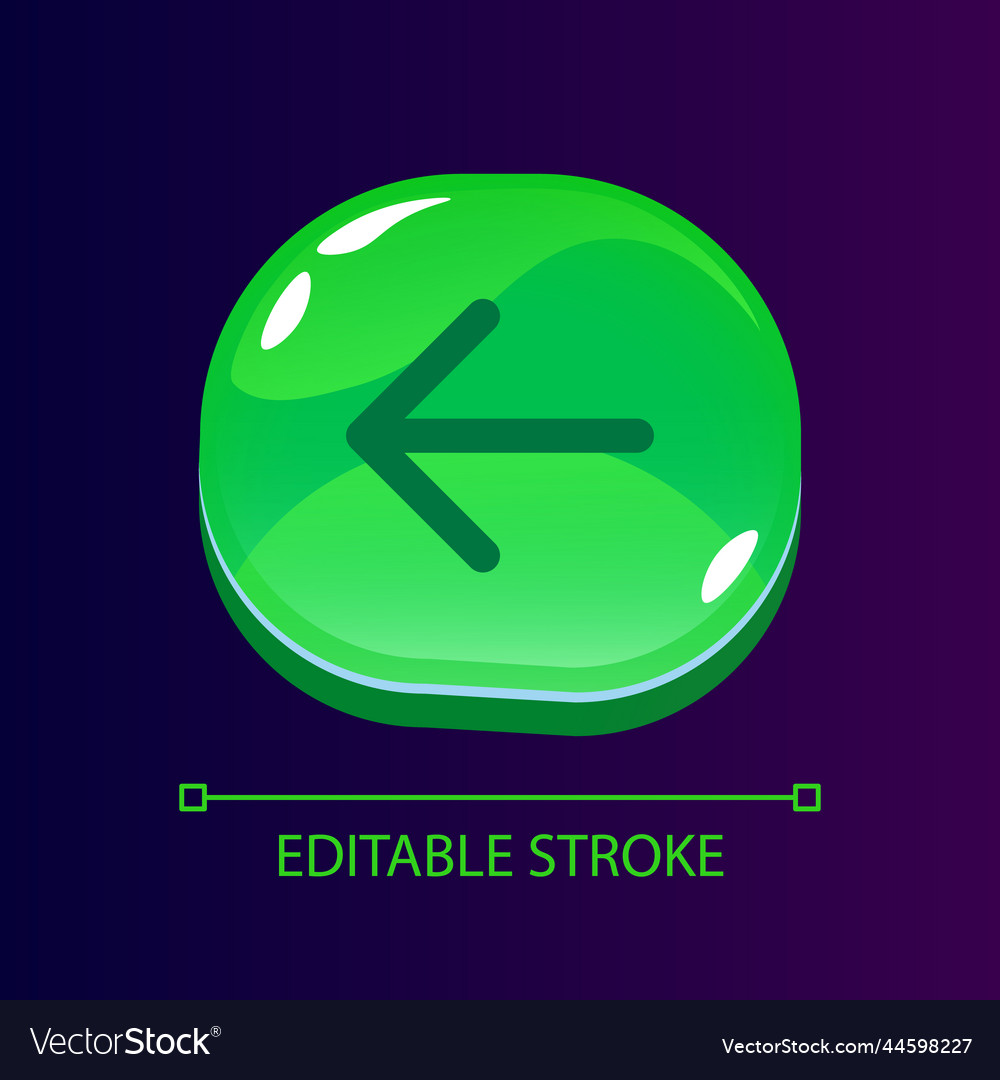 Pointer to left side glossy ui button with linear vector image Pointer to left side glossy ui button with linear