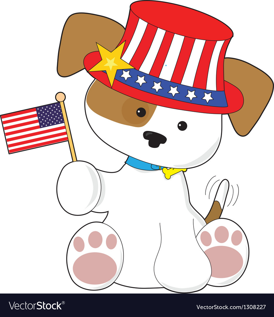 Puppy patriotic Royalty Free Vector Image - VectorStock