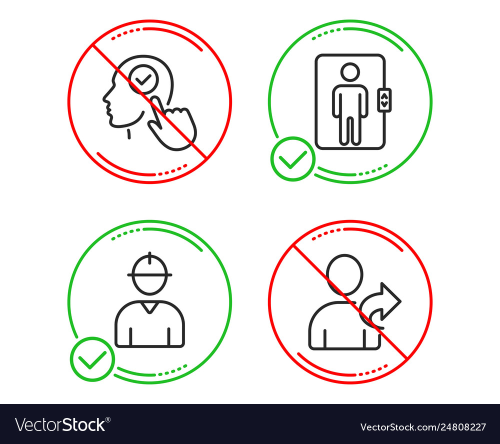 Select user engineer and elevator icons set vector image Select user engineer and elevator icons set
