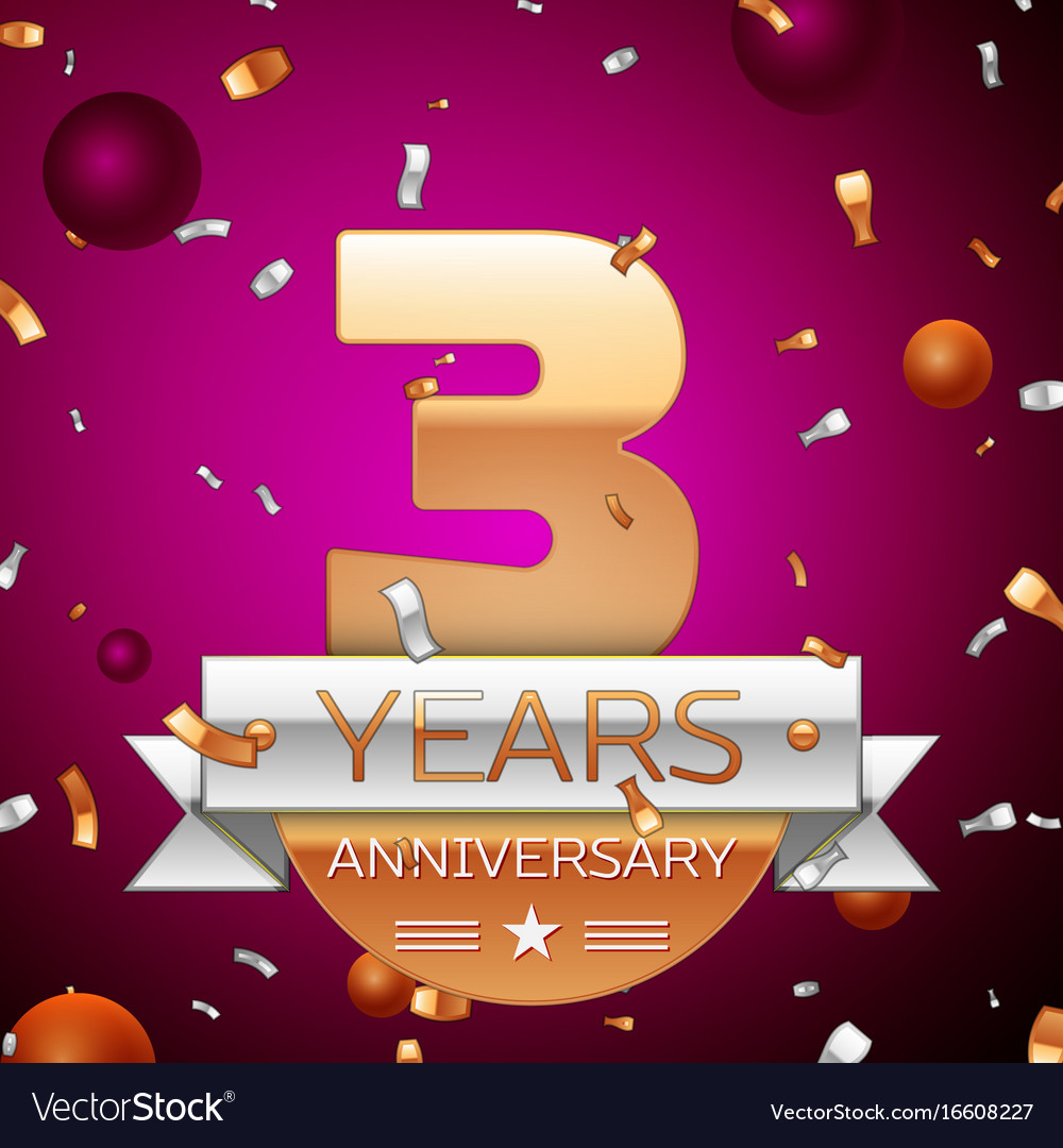 Three years anniversary celebration design Vector Image