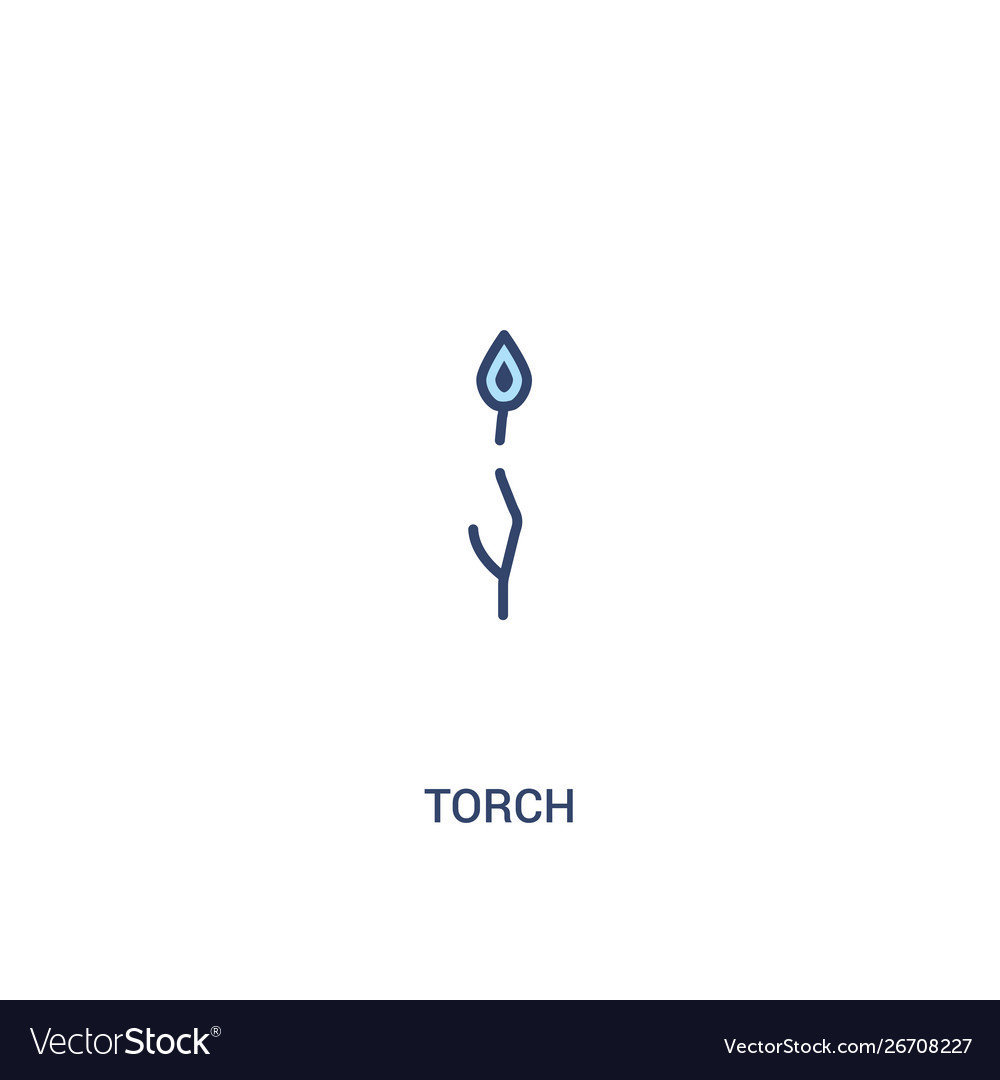 Torch concept 2 colored icon simple line element