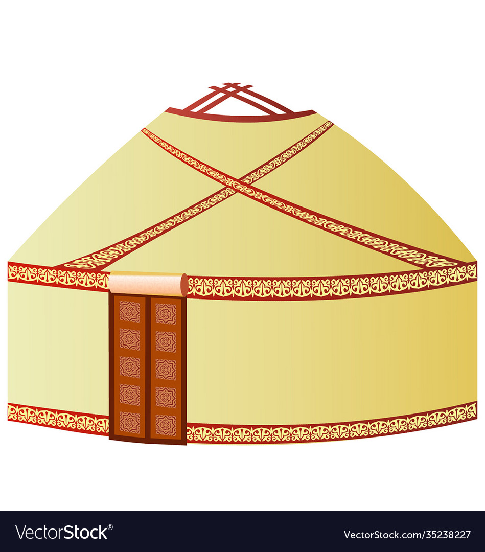 Yurt Isolated On White Background Royalty Free Vector Image