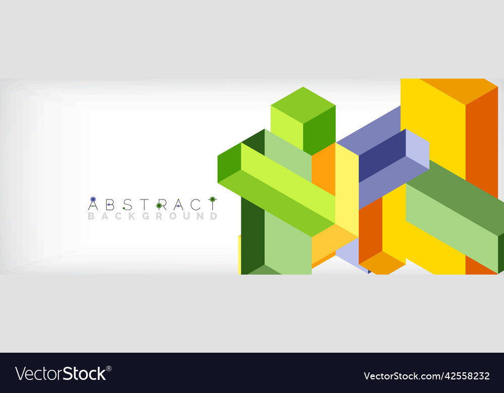 Abstract background 3d cubes cubic elements vector image Abstract background 3d cubes cubic elements