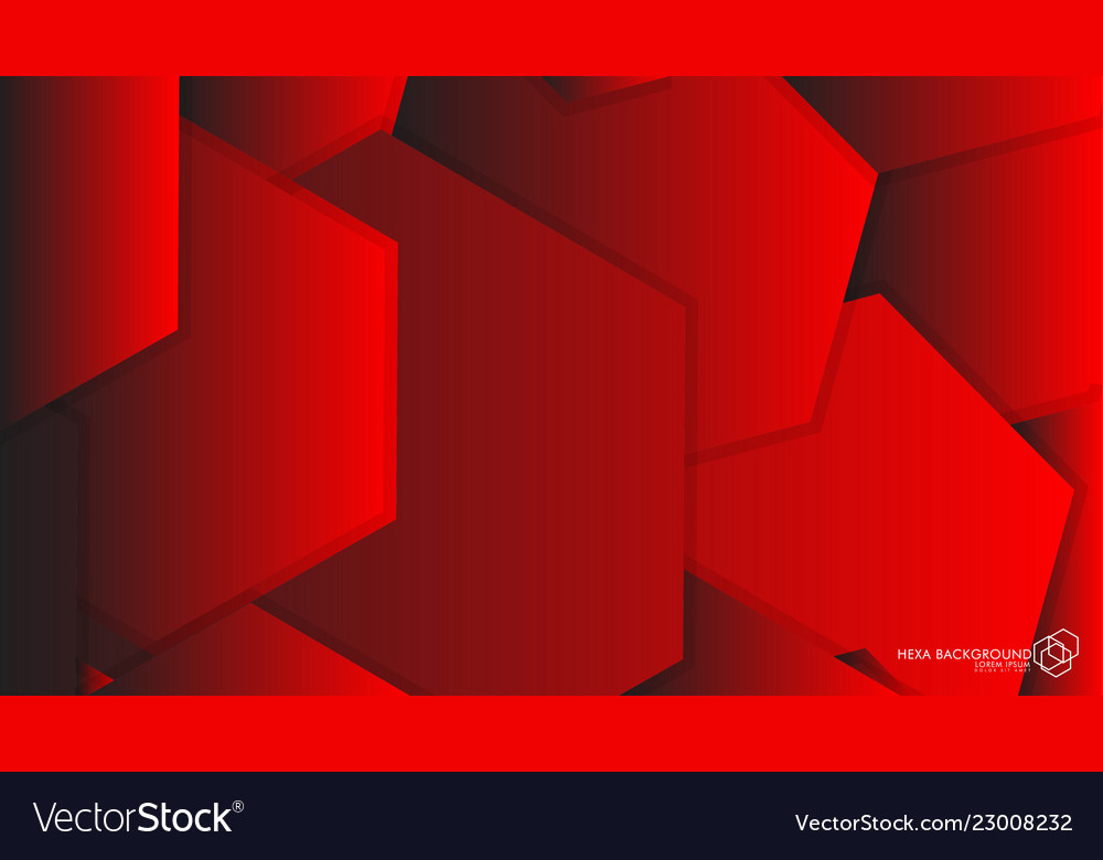 Abstract background hexagon red light and shadow vector image Abstract background hexagon red light and shadow
