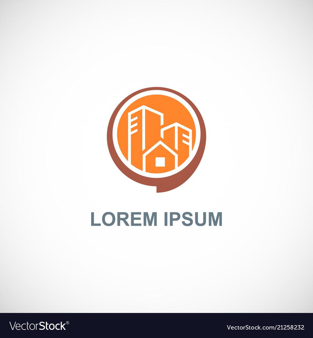 Building round company logo Royalty Free Vector Image
