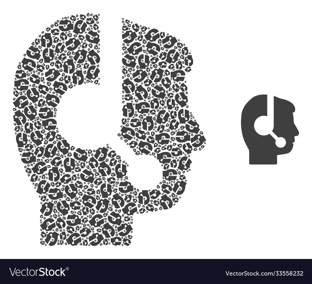 Call center operator recursive collage self vector image Call center operator recursive collage self