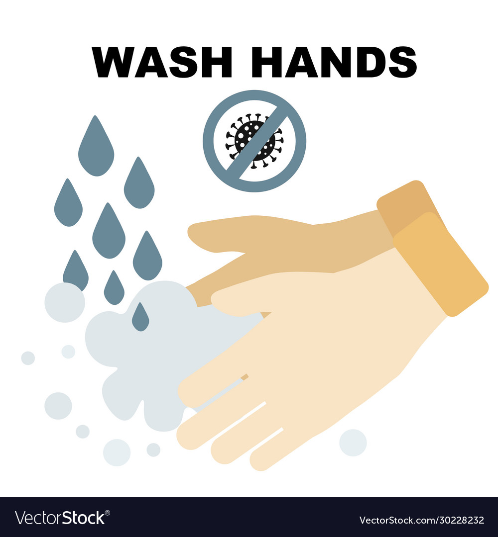 Coronavirus covid19-19 wash hands concept man Vector Image