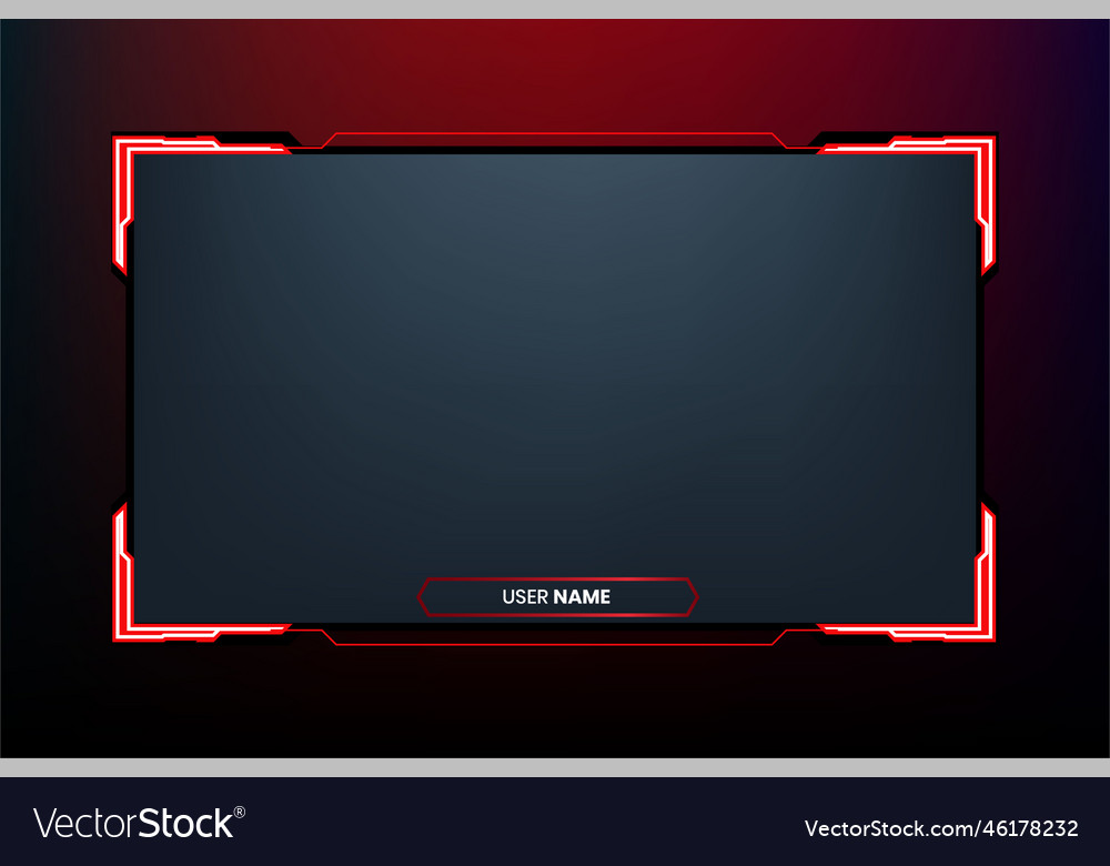 Futuristic neon display frame design with red Vector Image