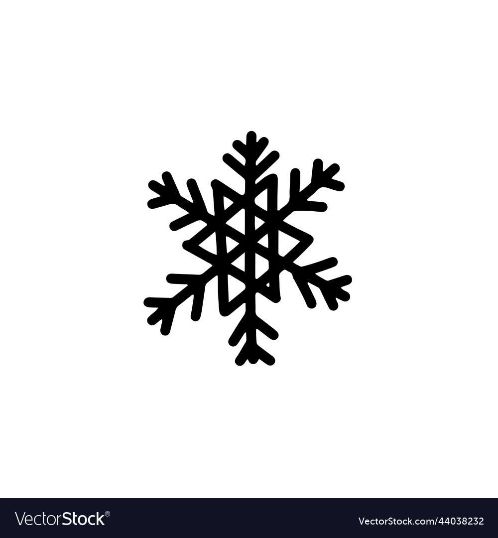 Hand drawn snowflakes icons on white background