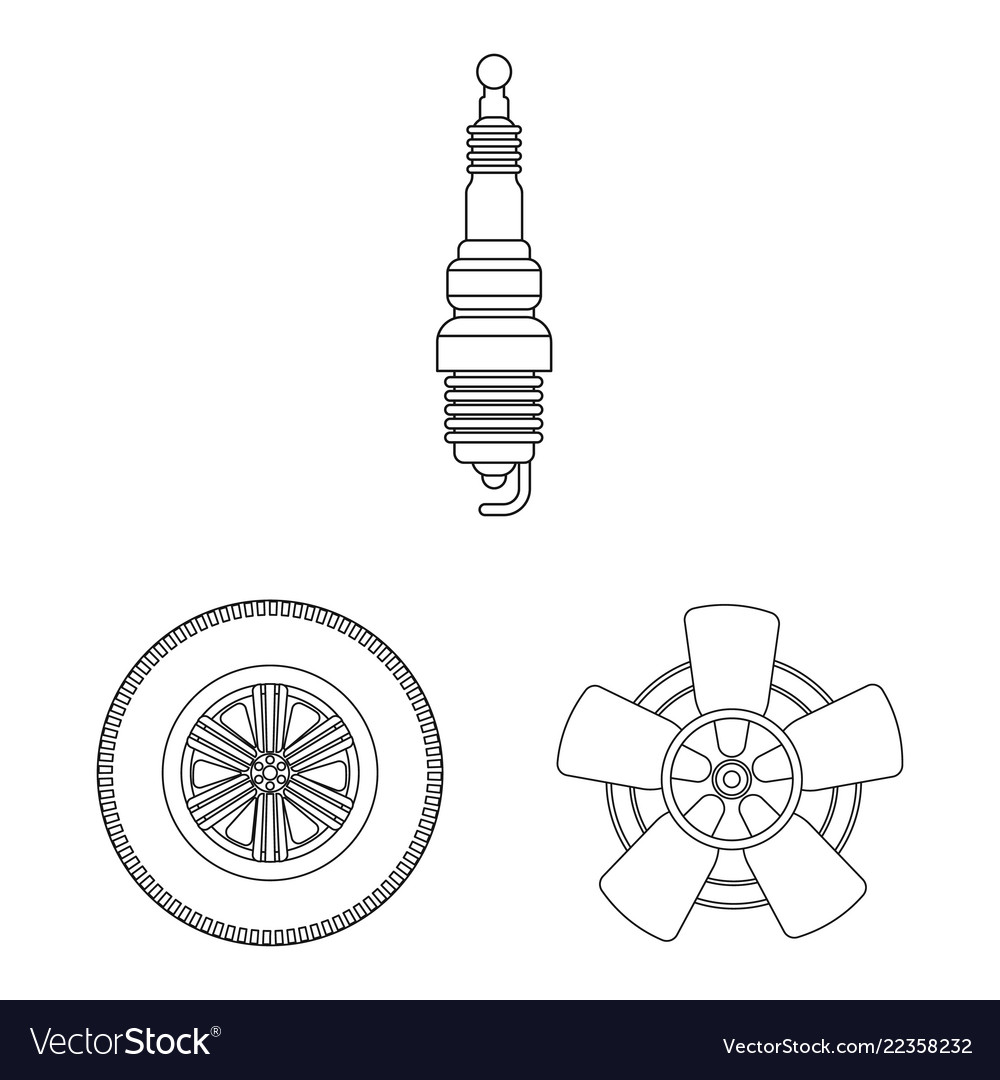 Isolated object of auto and part icon set vector image Isolated object of auto and part icon set