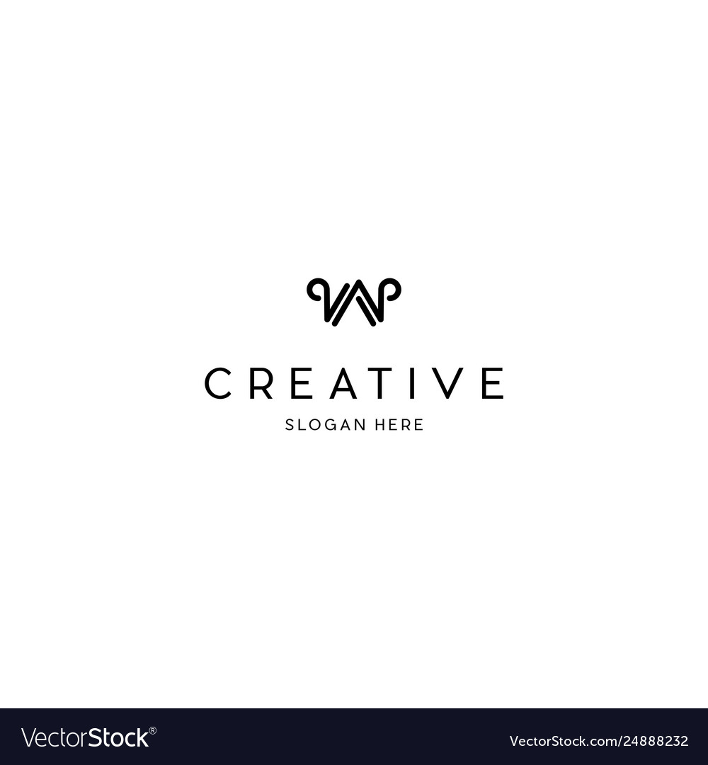Letter Wa Creative Business Logo Design Royalty Free Vector