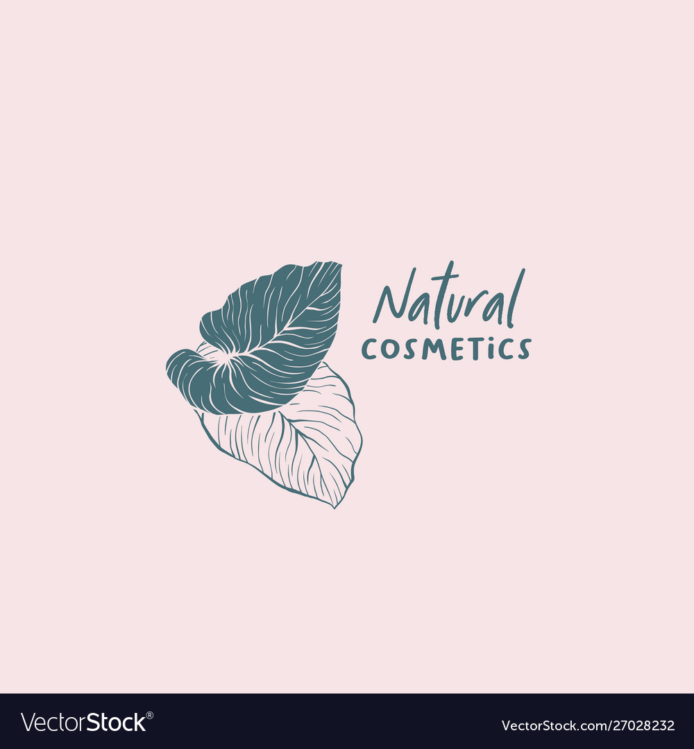 Natural Cosmetics Logo Design Royalty Free Vector Image