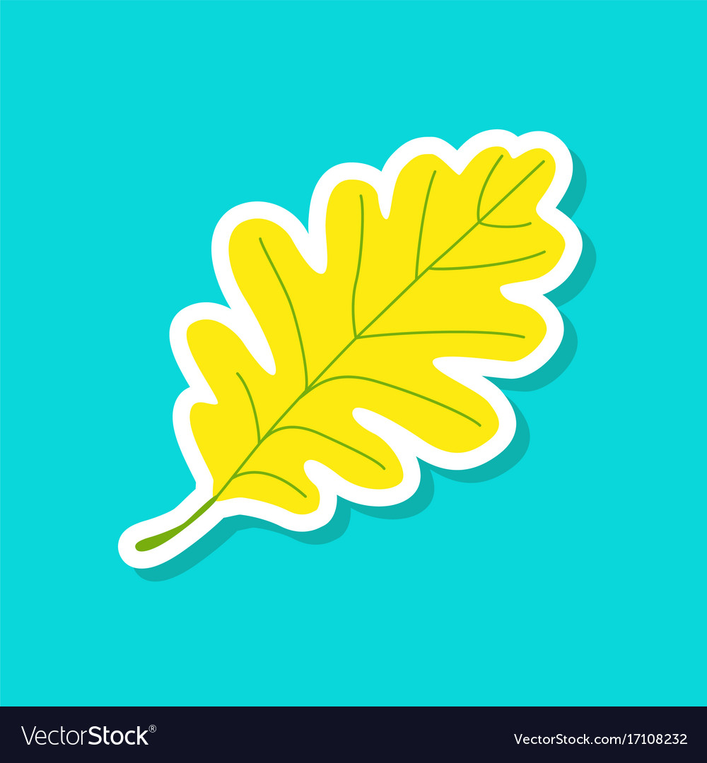Paper sticker on stylish background of oak leaf