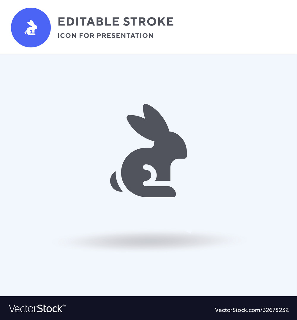 Rabbit icon filled flat sign solid