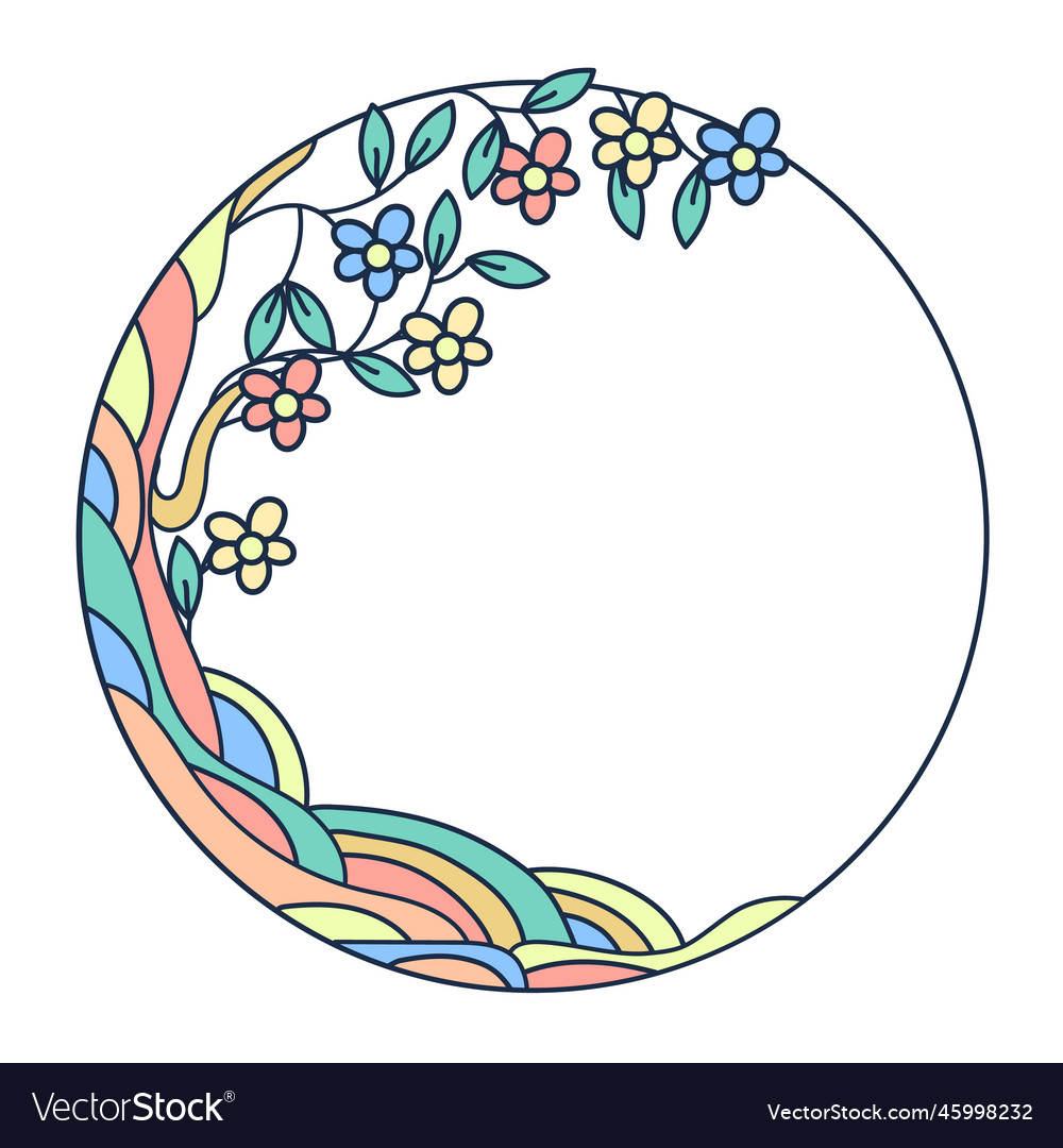 Rainbow frame in retro style vector image Rainbow frame in retro style