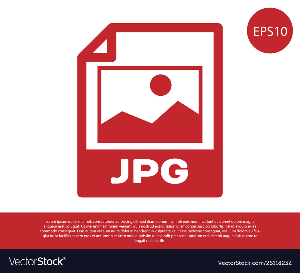 Red jpg file document icon download image button vector image Red jpg file document icon download image button