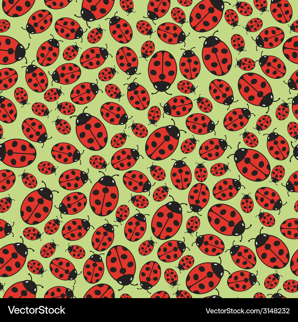 Seamless background with ladybugs Royalty Free Vector Image