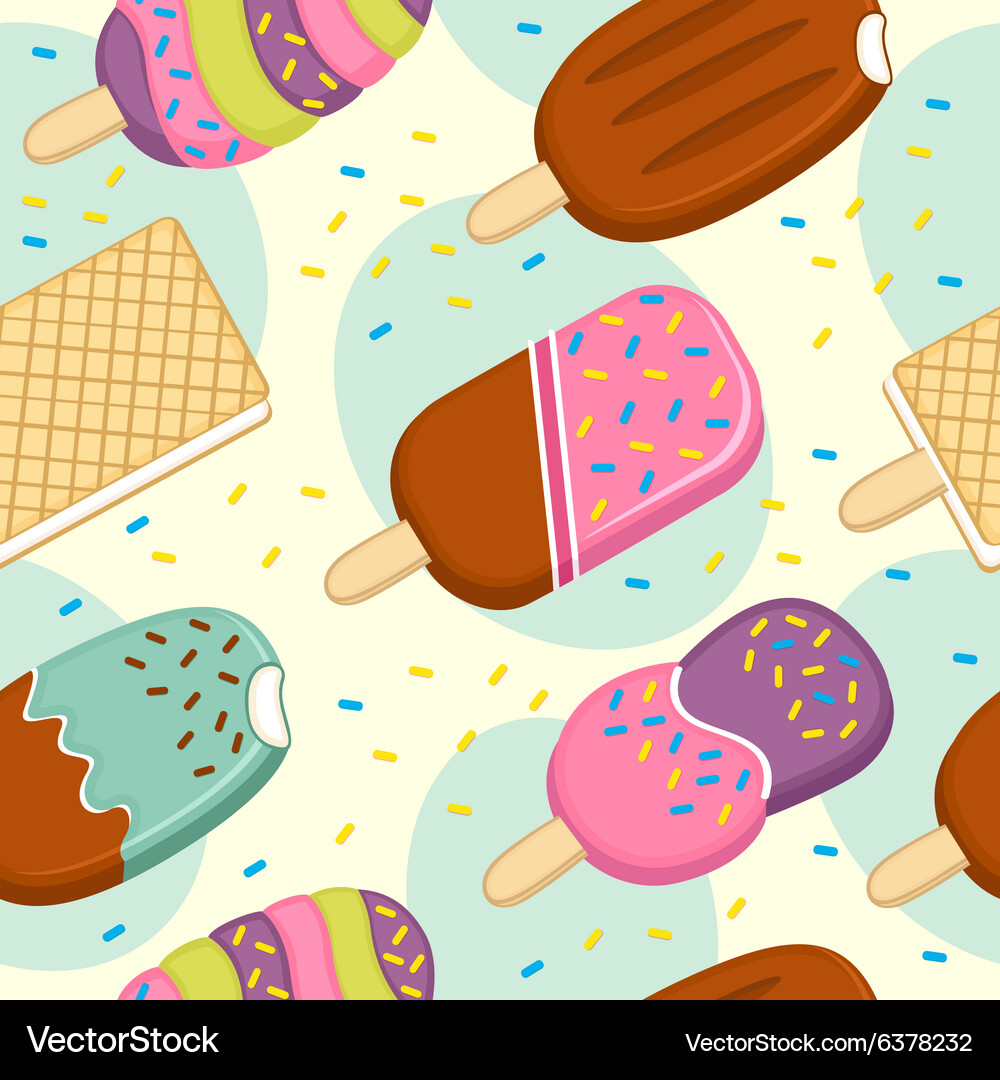 Seamless pattern with ice cream Royalty Free Vector Image