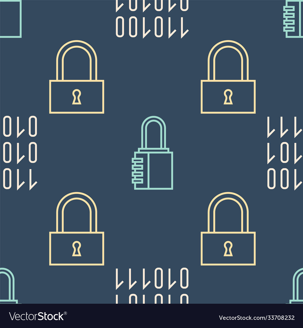 Binärcode-Schluss und sichere Kombination einstellen vector image Binärcode-Schluss und sichere Kombination einstellen