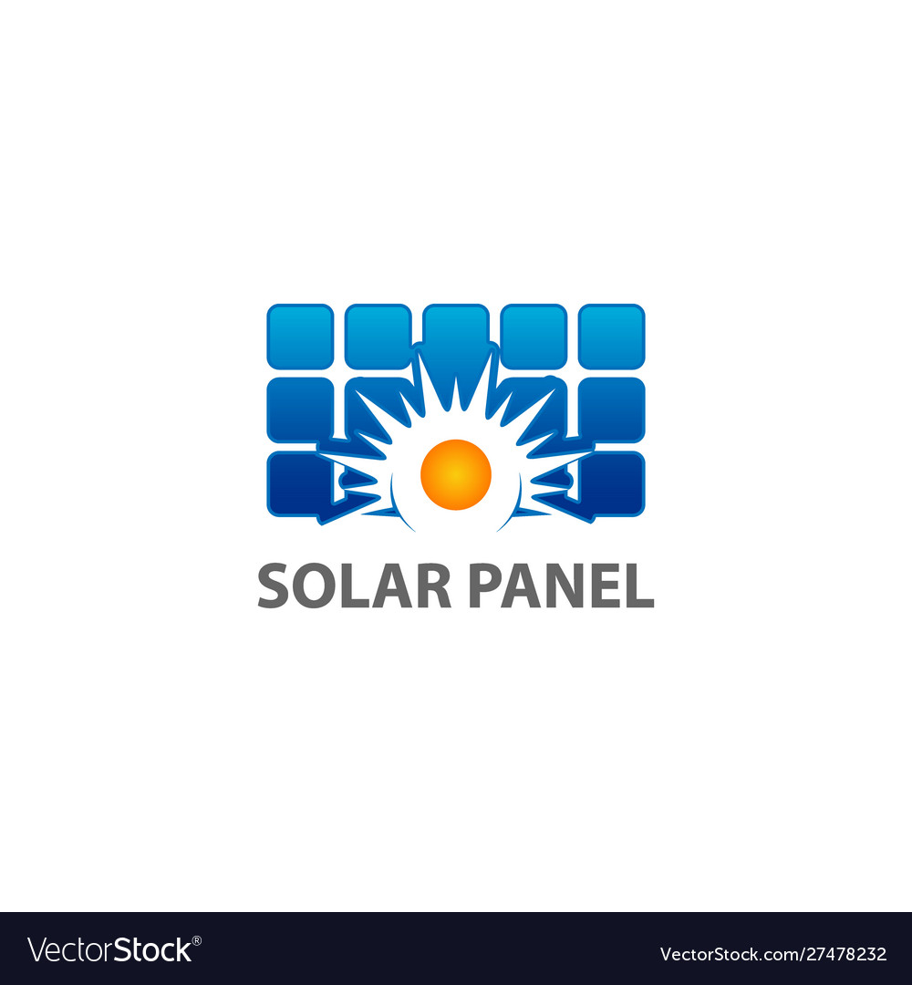 Solar home logo template panel and sun