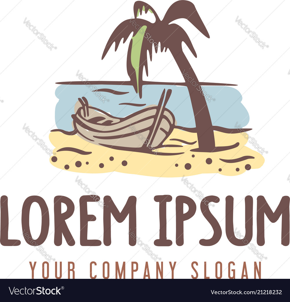 Summer vacation logo retro style design concept Vector Image